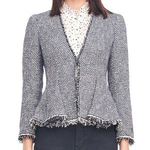 RARE Rebecca Taylor LUREX TWEED PEPLUM JACKET